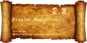 Riegler Madléna névjegykártya